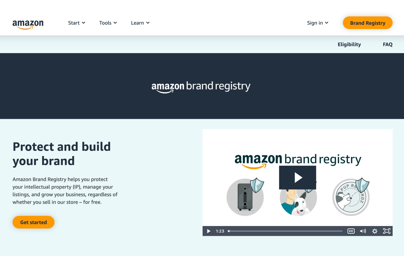 Бесплатная регистрация бренда на Amazon