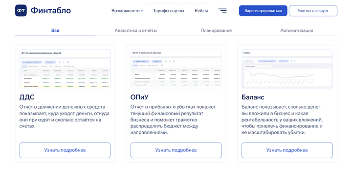 Сервис «Финтабло» для финансового учета на маркетплейсах 