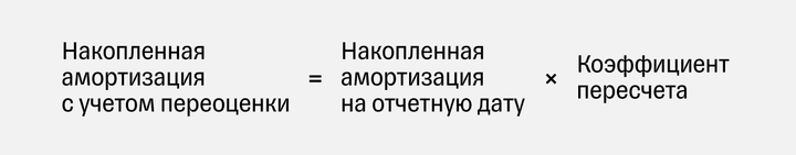 Формула расчета накопленной амортизации