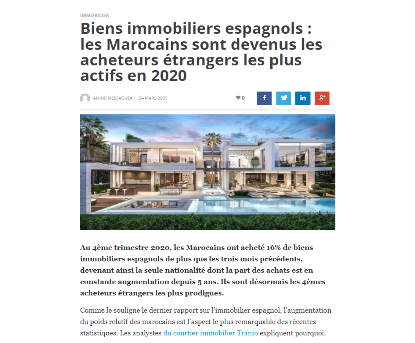 Статья в Challenge об интересе марокканцев к испанской недвижимости