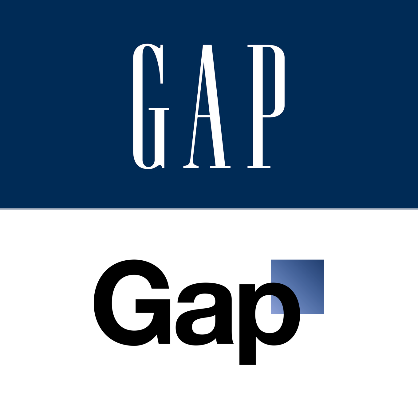 Оригинальный и неудачный логотип Gap
