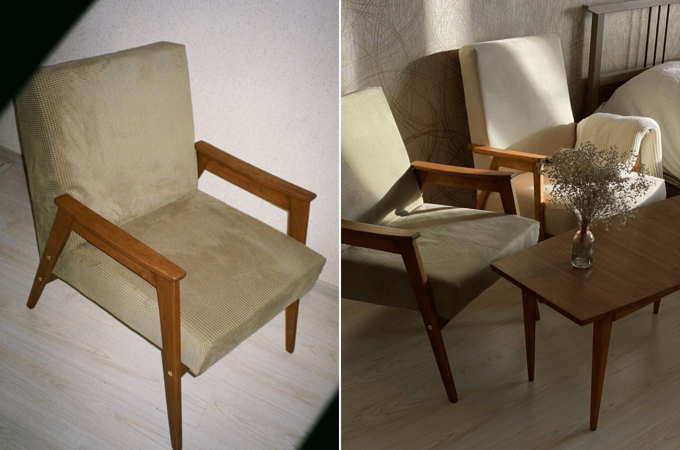 Отреставрированное кресло в интерьере