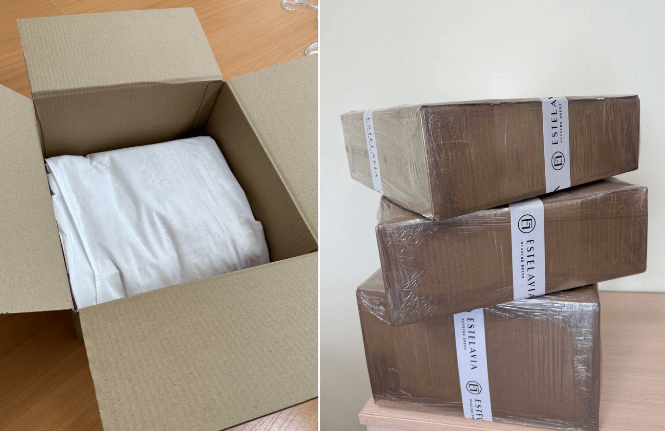 Упаковка платьев для отправки посылки за границу