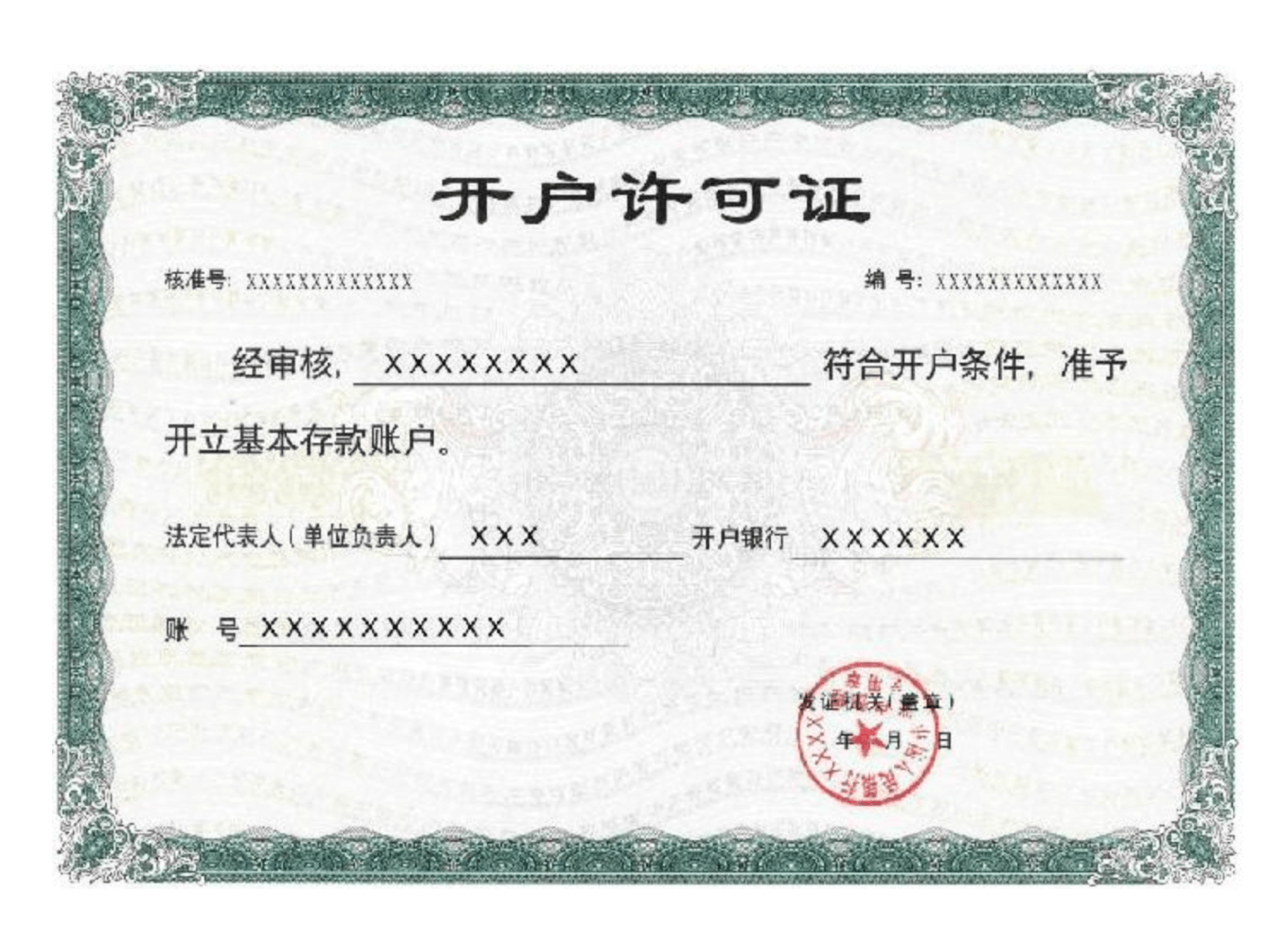 Сертификат об открытии банковского счета в Китае
