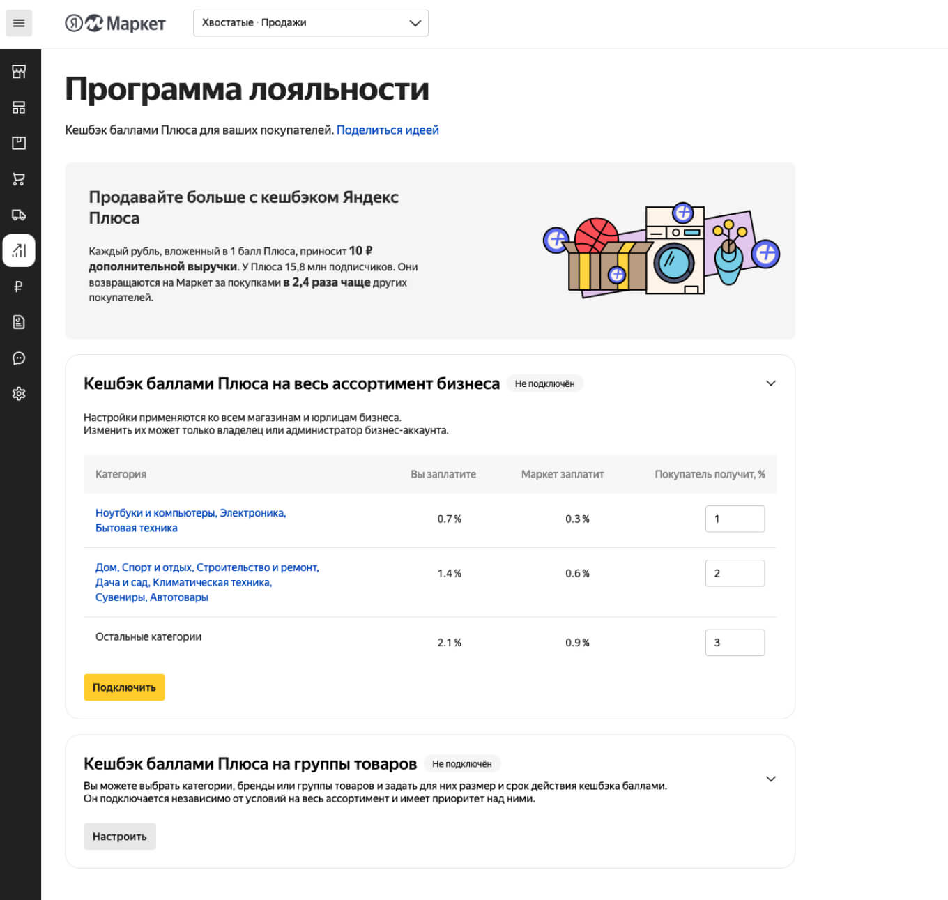 Как настроить кэшбэк, чтобы продавать на Яндекс Маркете